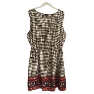 Women’s sleeveless 2X geometric print midi dress